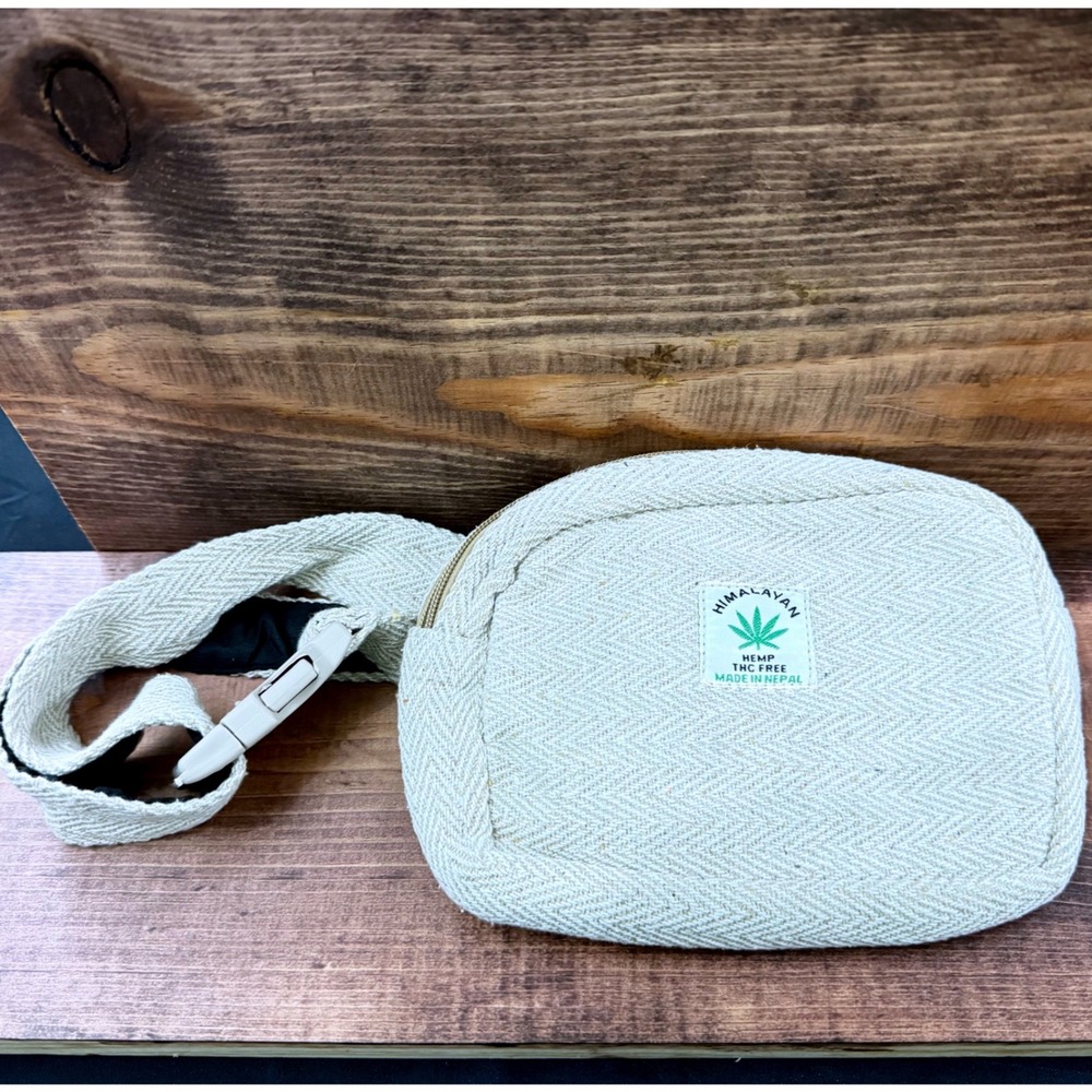 The Collection Royal Himalayan Hemp Cotton Waist Pack Cream Herringbone Nepal